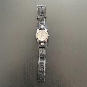Fossil Leather & Stainless Steel Watch